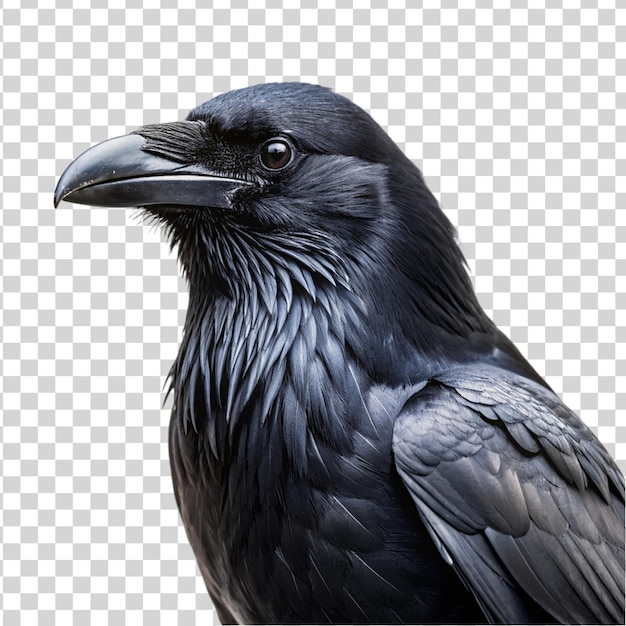 PSD retrato de raven isolado em fundo transparente