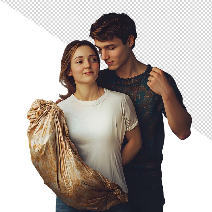 PSD retrato de um casal apaixonado