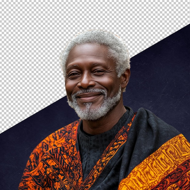 Retrato de um homem africano idoso sorridente