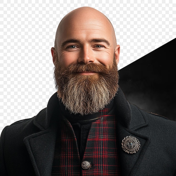 PSD retrato de um homem sorridente com barba