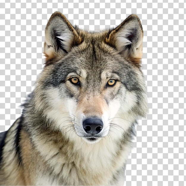PSD retrato de um lobo isolado em fundo transparente