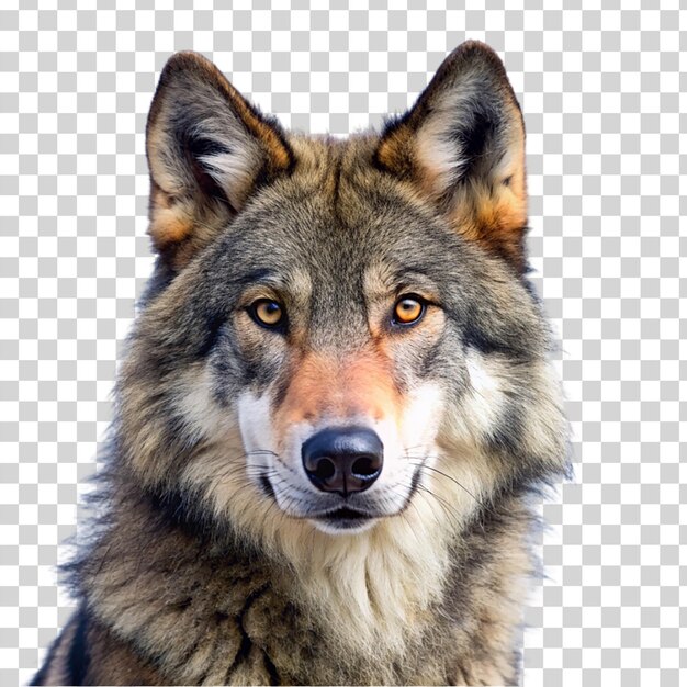 PSD retrato de um lobo isolado em fundo transparente