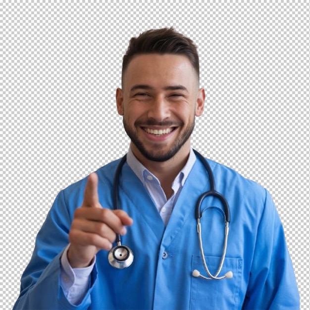 Retrato de um médico sorridente de pé em um hospital em Papua Nova Guiné.