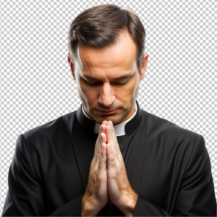 PSD retrato de um padre orando