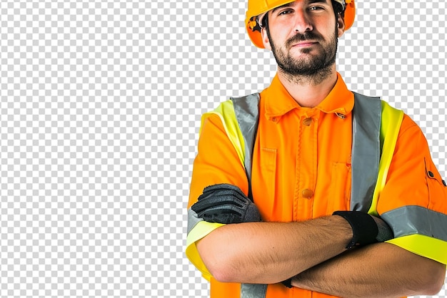 retrato de um trabalhador em fundo branco isolado