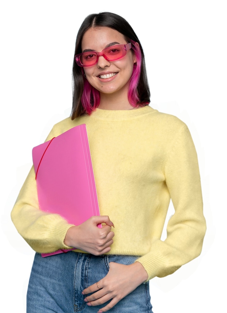 PSD retrato de uma adolescente isolada