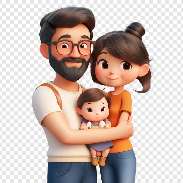 PSD retrato de uma família feliz