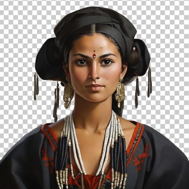 PSD retrato de uma mulher em vestido tradicional