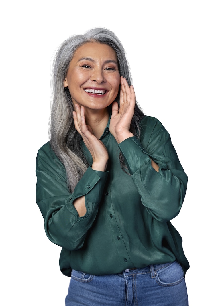 PSD retrato de uma mulher idosa