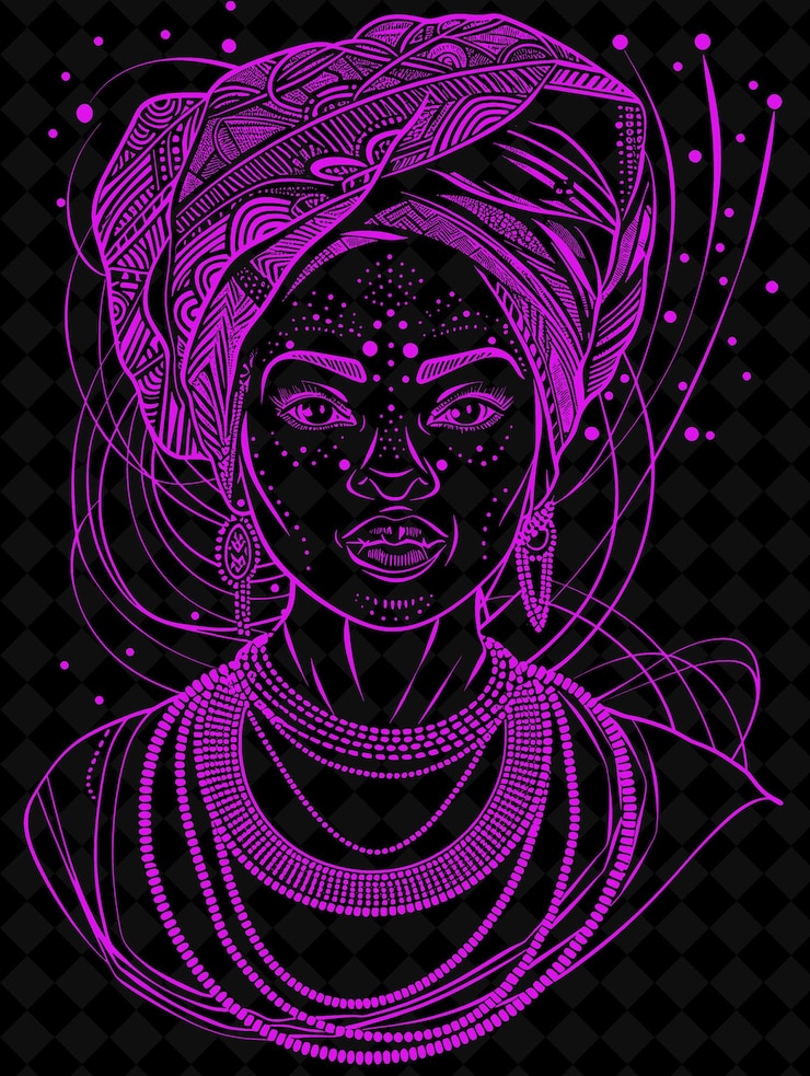 PSD retrato de uma mulher ioruba vestindo um pano de cabeça tradicional de gele com um design de cores vívidas png collections