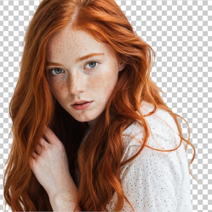 PSD retrato de uma mulher ruiva