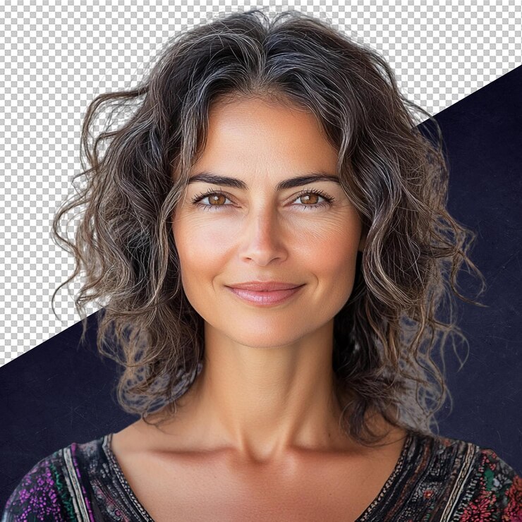 PSD retrato de uma mulher sorridente