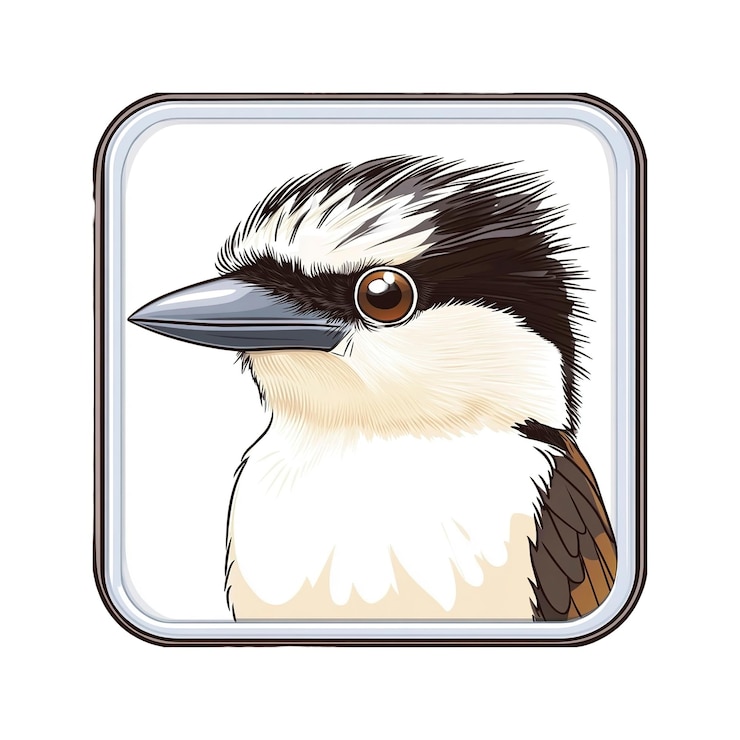 PSD retrato em close-up de um shrikethrush de sobrancelha branca