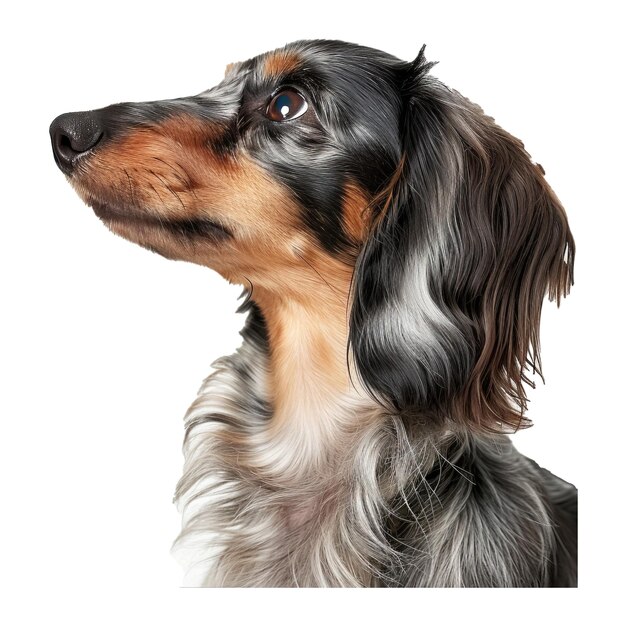 PSD retrato de estudio de un dachshund de pelo largo