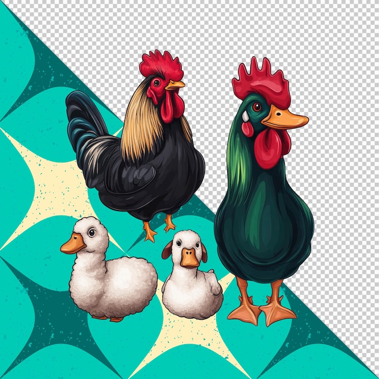 PSD retrato de la familia barnyard