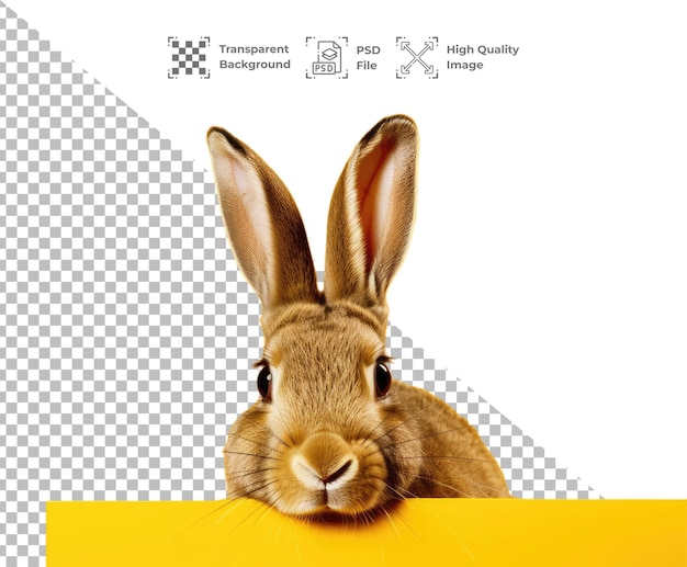 Retrato fotográfico en formato PSD de un conejo o un conejo aislado sobre un fondo transparente