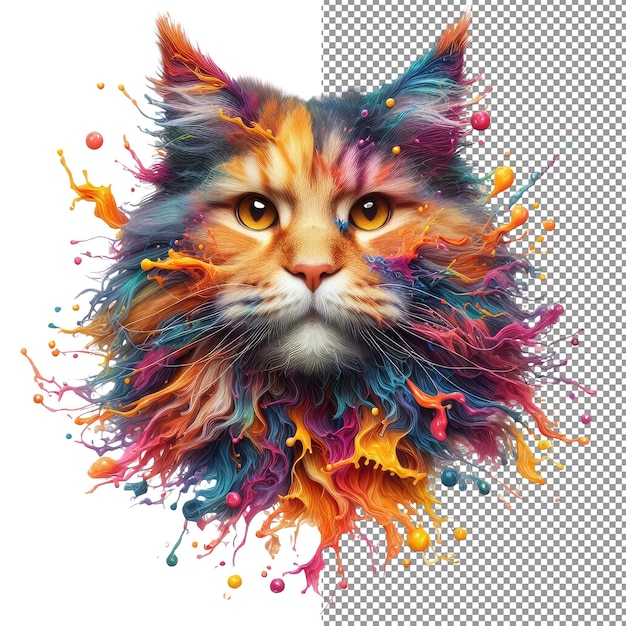 PSD el retrato del gato de colores de kaleidokitty