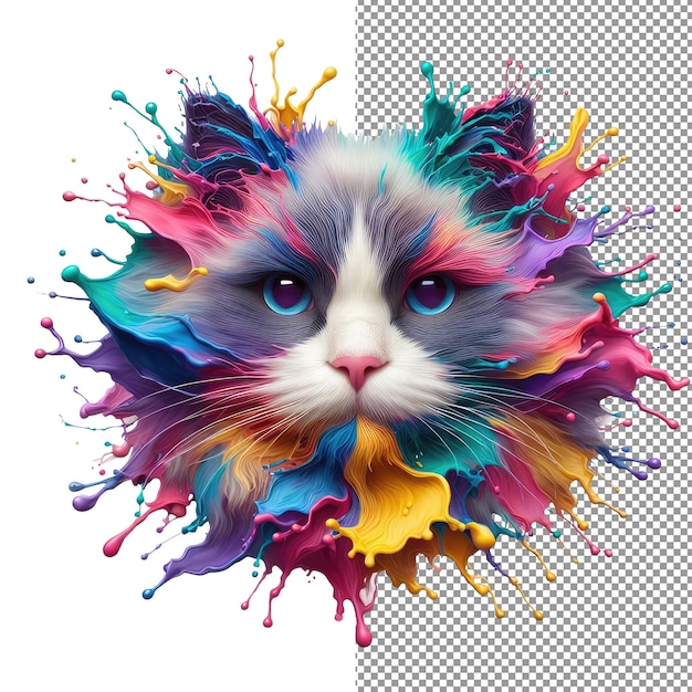 El retrato del gato de colores de kaleidokitty