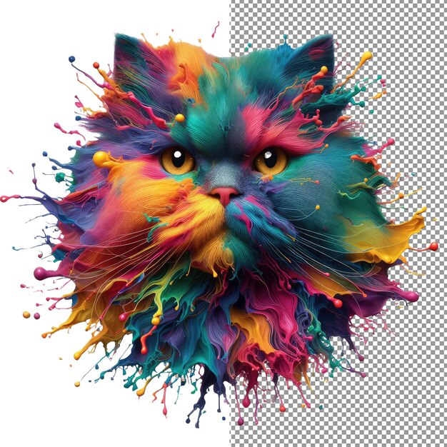 El retrato del gato de colores de kaleidokitty