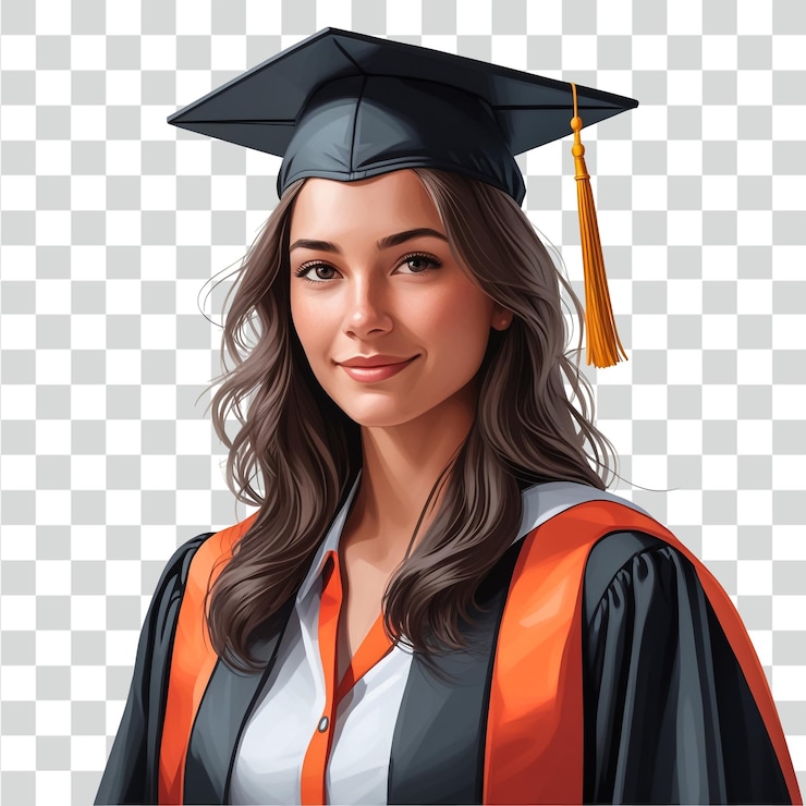 PSD retrato de un graduado feliz