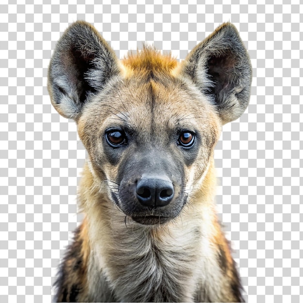 PSD retrato de una hiena aislada sobre un fondo transparente