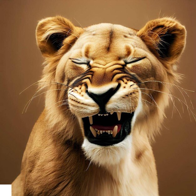 PSD retrato hiperrealista de um rosto de leão vida selvagem animal natureza isolada fundo transparente