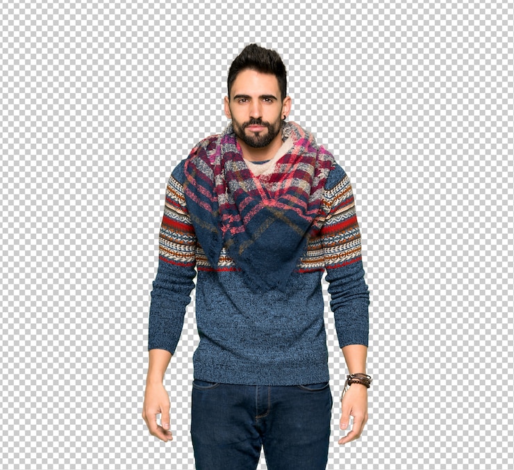 PSD retrato de hombre hippie