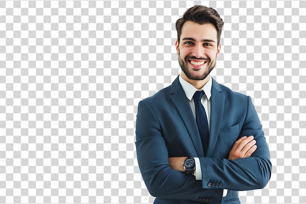 retrato de un hombre de negocios con el brazo cruzado en un fondo aislado