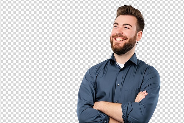 retrato de un hombre de negocios con el brazo cruzado sobre un fondo blanco aislado