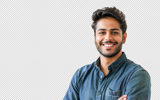 PSD retrato de un hombre de negocios feliz y sonriente aislado sobre un fondo blanco