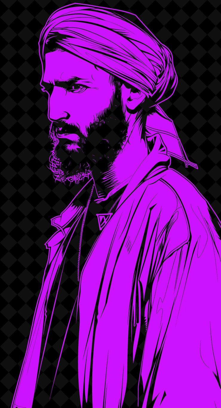 PSD retrato de un hombre turco con un abrigo tradicional jubba y un diseño de colores vívidos colecciones png