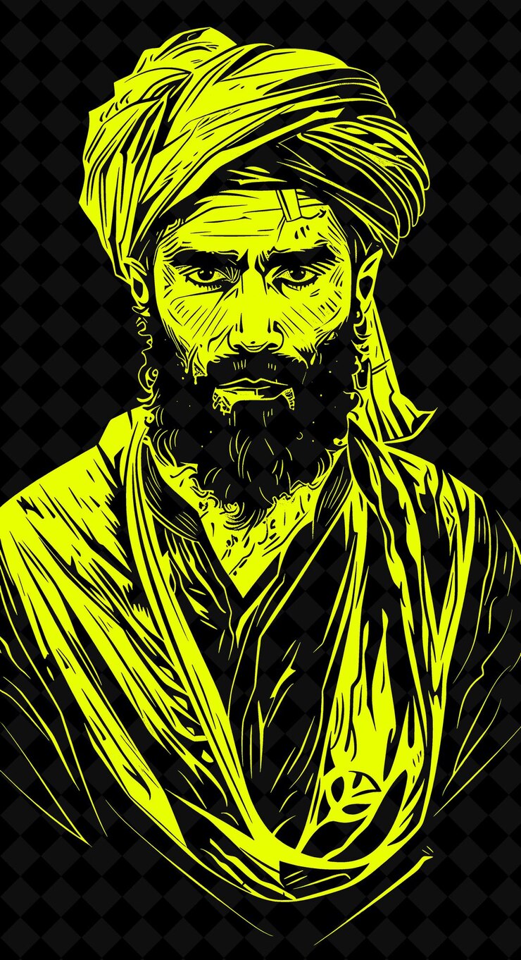 PSD retrato de un hombre turco con un abrigo tradicional jubba y un diseño de colores vívidos colecciones png