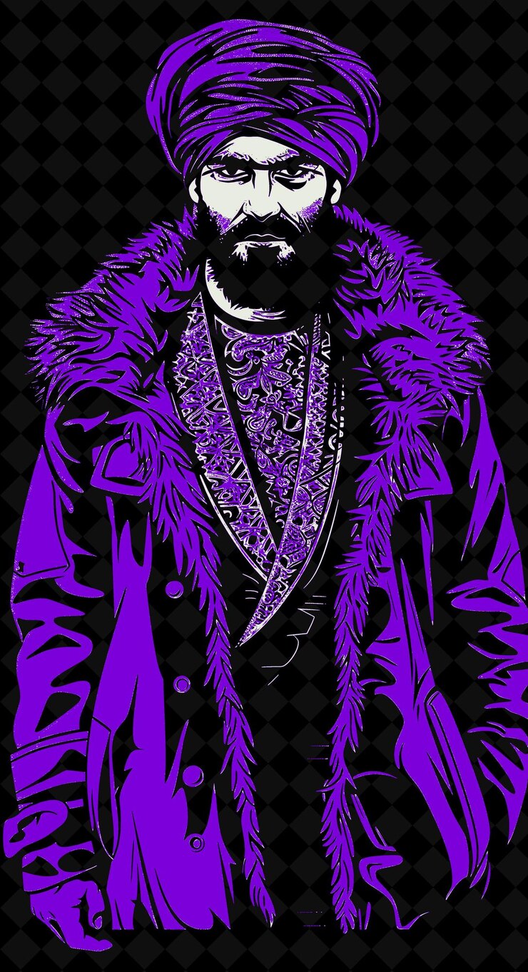 PSD retrato de un hombre turco con un abrigo tradicional jubba y un diseño de colores vívidos colecciones png