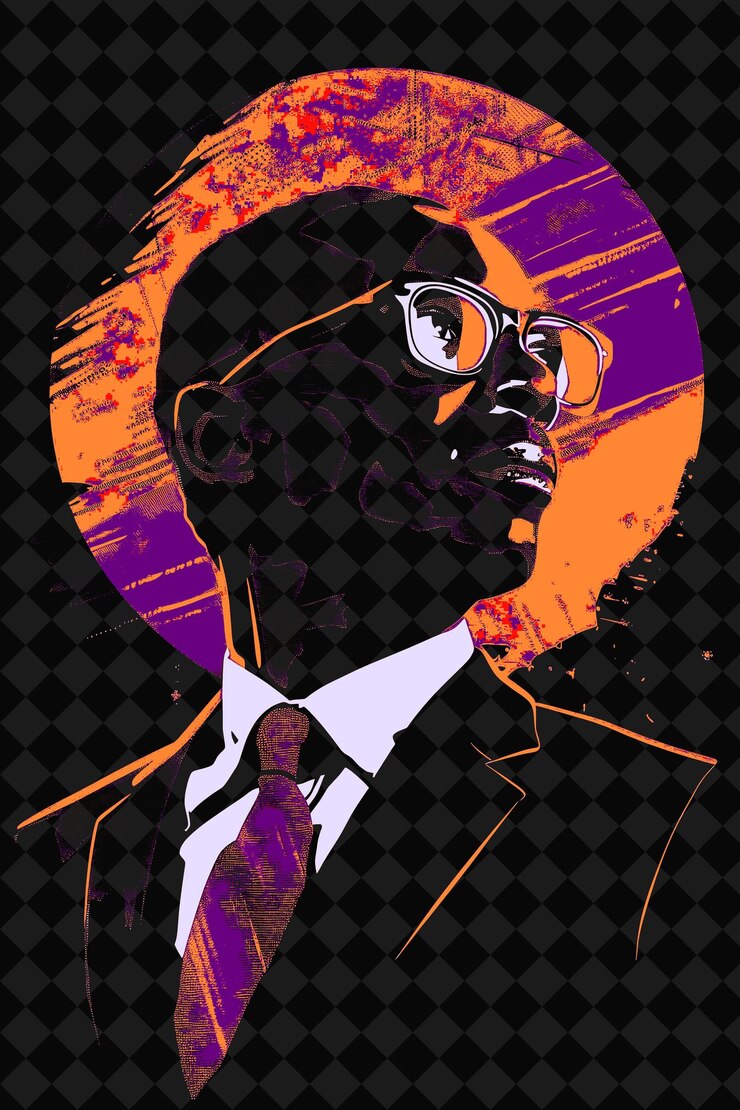 PSD retrato intelectual del candidato presidencial con diseño de campaña electoral ilustrado con bitcoin bo