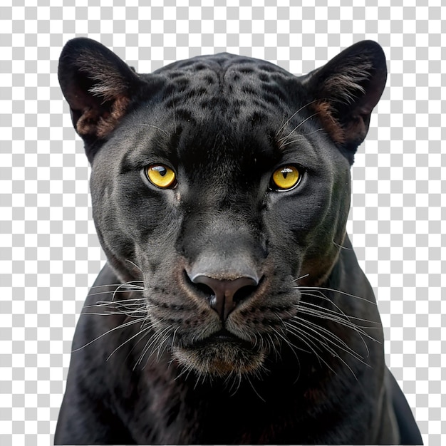 PSD retrato de un jaguar negro aislado sobre un fondo transparente