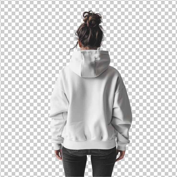 PSD retrato de un joven con capucha blanca aislado sobre un fondo blanco