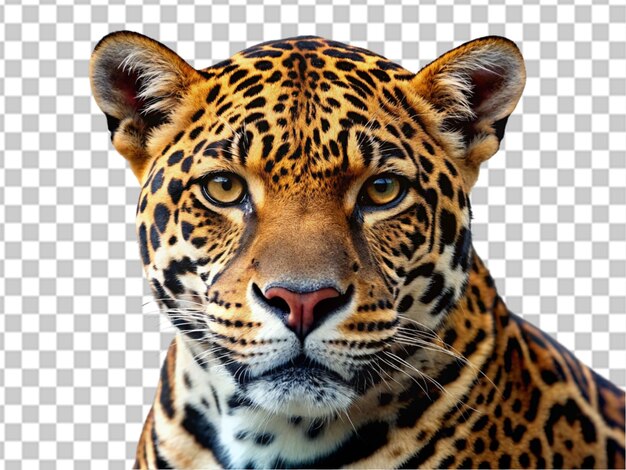 Retrato del leopardo panthera en un fondo transparente