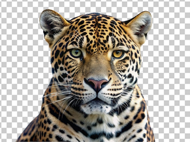 PSD retrato del leopardo panthera en un fondo transparente