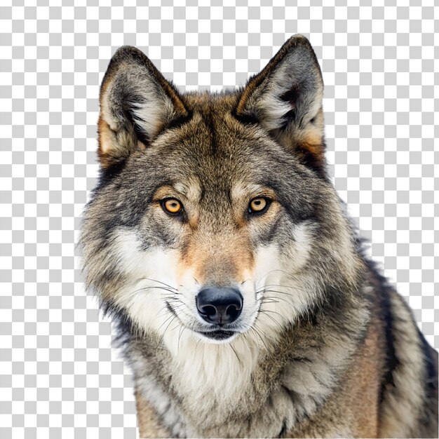 PSD retrato de un lobo aislado sobre un fondo transparente