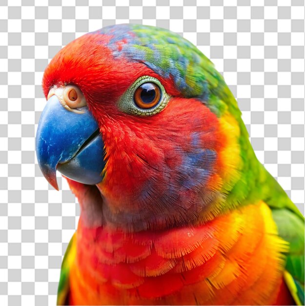 Retrato de un loro australiano aislado sobre un fondo transparente