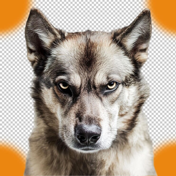 El retrato majestuoso del perro lobo, la mirada intensa, la fotografía de animales poderosos, los ojos de mascotas, la bestia salvaje, gris y peluda.