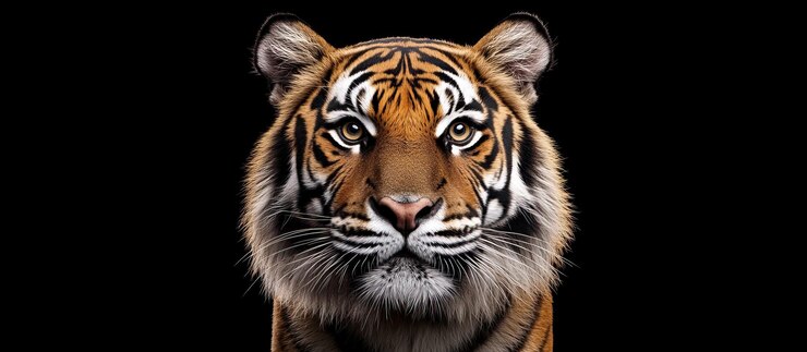 PSD retrato de un majestuoso tigre en primer plano