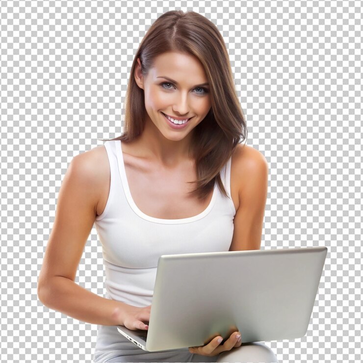 PSD retrato de una mujer bonita vestida con una camiseta png