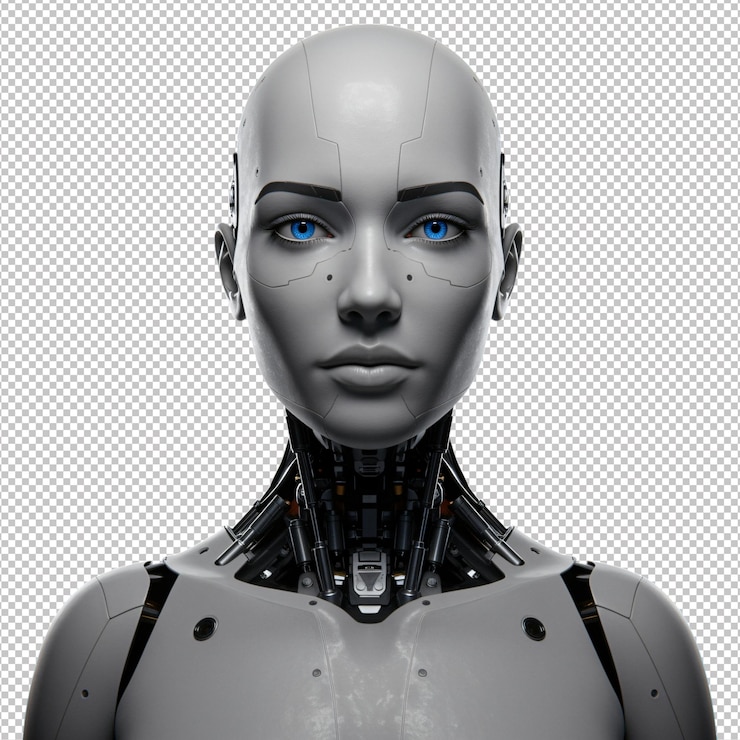 PSD retrato de una mujer robot