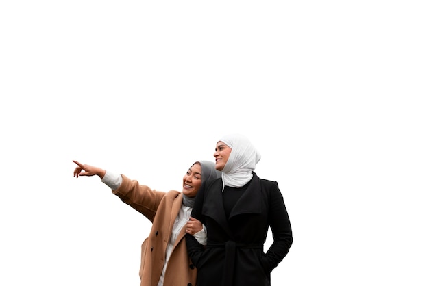 PSD retrato, de, mujeres, llevando, islámico, hijab