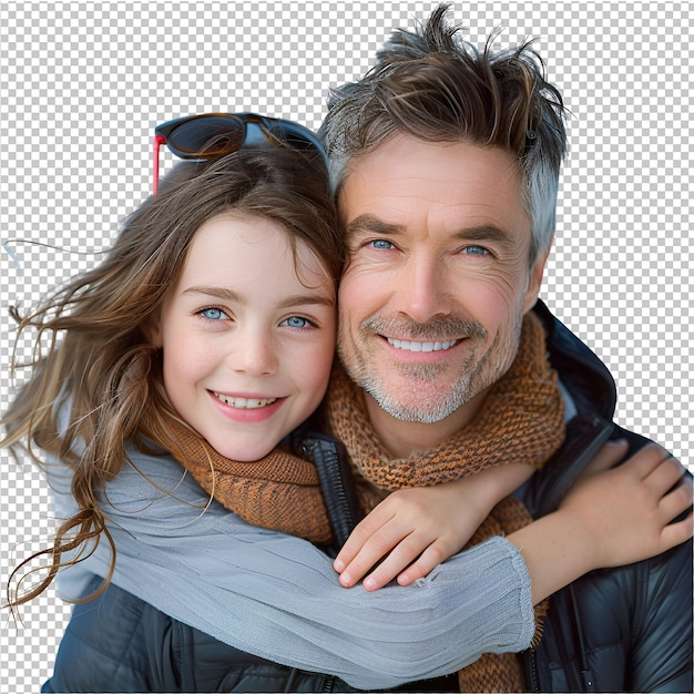 PSD retrato de un niño y un padre con una sonrisa feliz