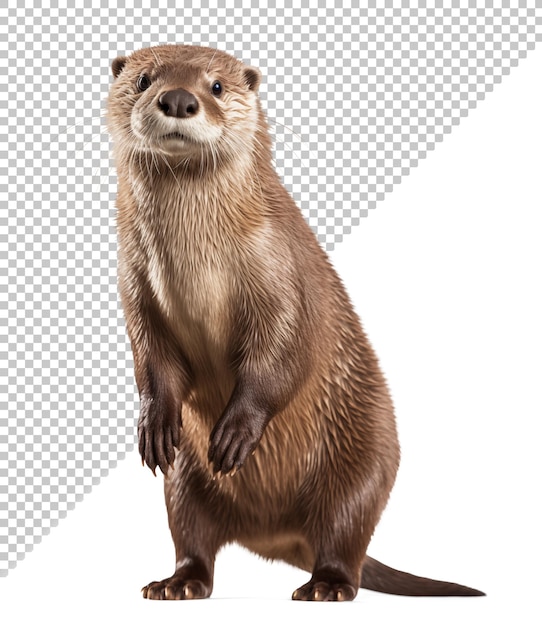 Retrato de nutria en un fondo aislado