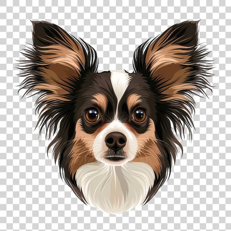PSD retrato de perro aislado en fondo transparente png