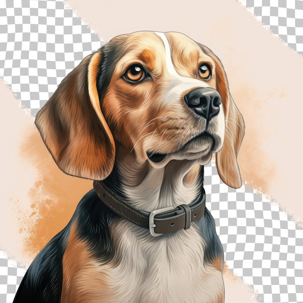 PSD retrato de un perro beagle fondo transparente