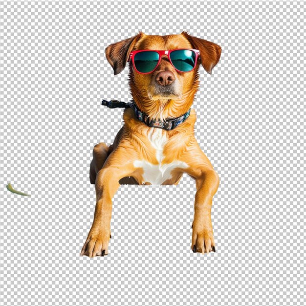 Retrato de perro mascota con gafas de sol